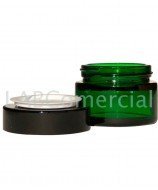 Pot en verre vert 30 ml avec couvercle noir