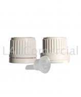 18mm White Tamper Evident Screw Closure & Vertical Dropper Insert