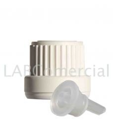 18mm White Tamper Evident Screw Closure & Vertical Dropper Insert