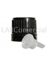 18mm Standard Black Tamper Evident Screw Closure & Vertical Dropper Insert