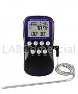 Digital thermometer with stainless steel probe, temperature range -50°C/300°C