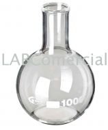 Ballon sphérique à fond plat et à col étroit, d'une capacité de 50 ml.