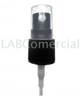 Screw-on pump spray cap DIN18 black with protective cap