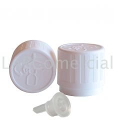 White Safety Closure and Vertical Dropper Insert for 18 mm Screw-Top Bottles 