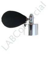 Silver spray cap with black bulb, vintage style 18 mm screw cap