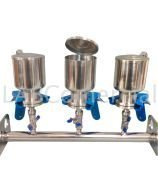Vacuum Manifold 3-Place, Stainless Steel, for 47 mm Membrane Filters