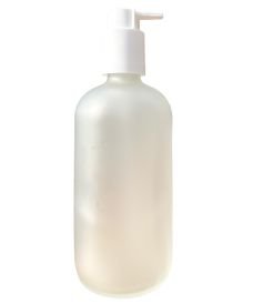 Screw cap PP28 white matt white metering pump with white frosted boston bottle