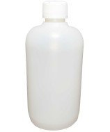 Empty plastic bottle, 500 ml capacity, and white PP28 screw cap with tamper-evident seal.