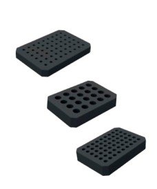 Adaptadores para tubos de distintos volúmenes: 1,5 ml, 2 ml, 15 ml y 50 ml.