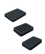 Adaptadores para tubos de distintos volúmenes: 1,5 ml, 2 ml, 15 ml y 50 ml.